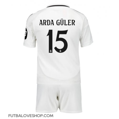 Dres Real Madrid Arda Guler #15 Domáci pre deti 2024-25 Krátky Rukáv (+ trenírky)